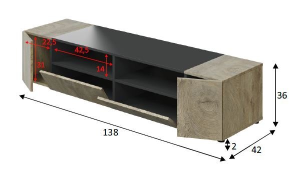 Mueble TV 4 Puertas Tamiko