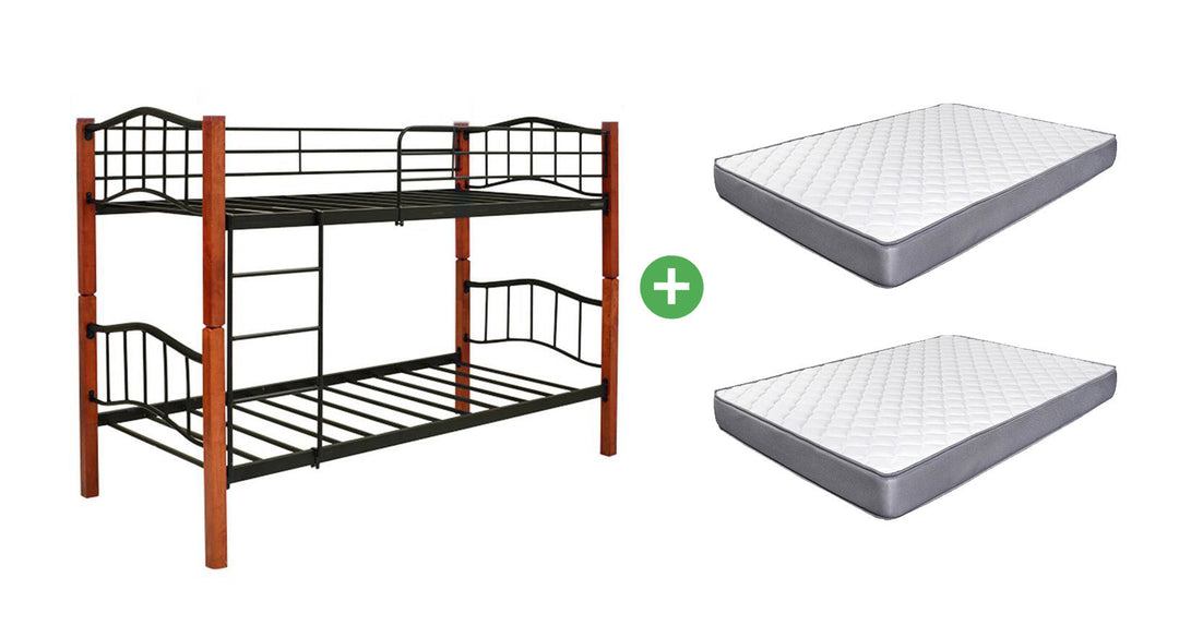 Oferta: Litera Doble Cama 90cm de Madera y Metal+ 2 Colchones