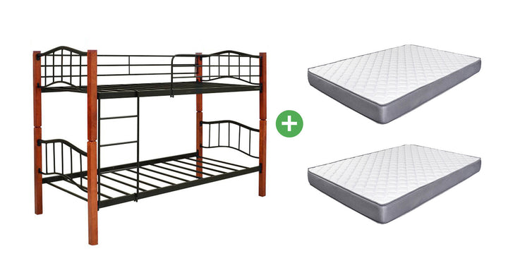 Oferta: Litera Doble Cama 90cm de Madera y Metal+ 2 Colchones