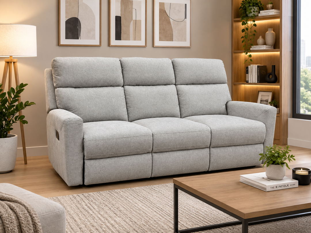 Sofa 3 plazas Reclinable Gris Teen